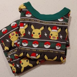 Pikachu Kids Pajamas - Gray and Green